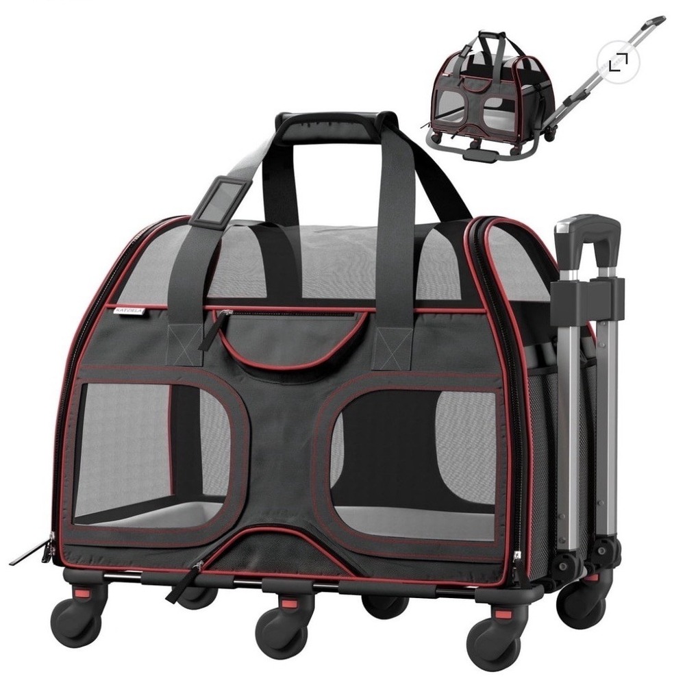 Used Katziela® Luxury Rider PRO Pet Carrier with Wheels&Double Telescopic Handle